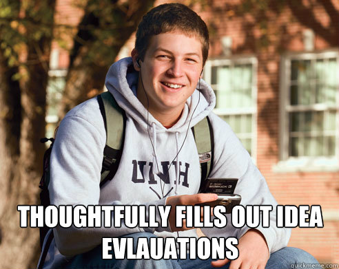  Thoughtfully fills out IDEA Evlauations  College Freshman