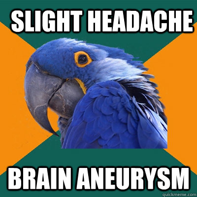 Slight Headache Brain aneurysm   Paranoid Parrot