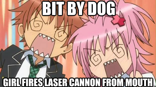 bit by dog girl fires laser cannon from mouth  Anime shock