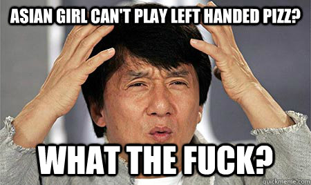 Asian girl can't play Left handed Pizz?  what the fuck?   Sad violin mind