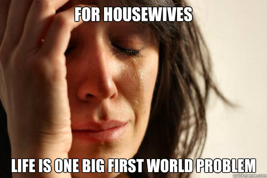 for housewives Life is one big first world problem  First World Problems