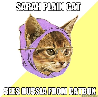 sarah plain cat sees russia from catbox  Hipster Kitty