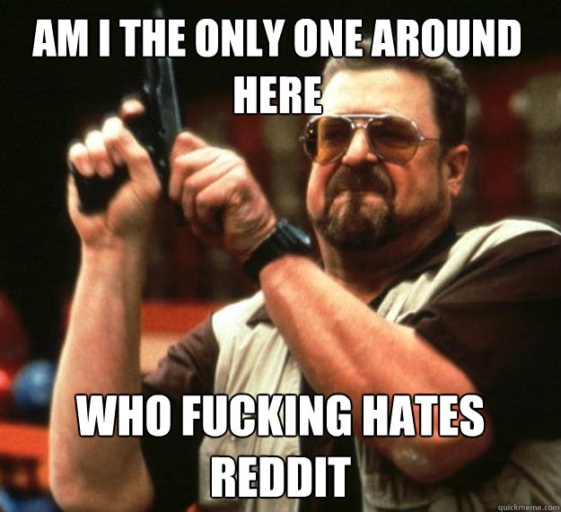 Am I the only one around here Who fucking hates reddit  Walter