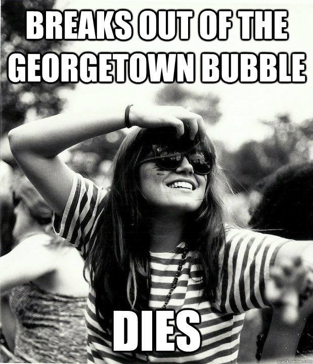 Breaks out of the Georgetown bubble Dies  Georgetown Hipster