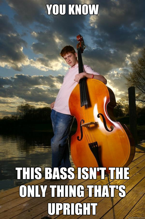 you know this bass isn't the only thing that's upright - you know this bass isn't the only thing that's upright  Over-confident Bassist