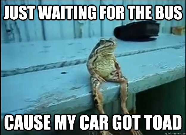 just Waiting for the bus Cause My car got toad - just Waiting for the bus Cause My car got toad  Misc