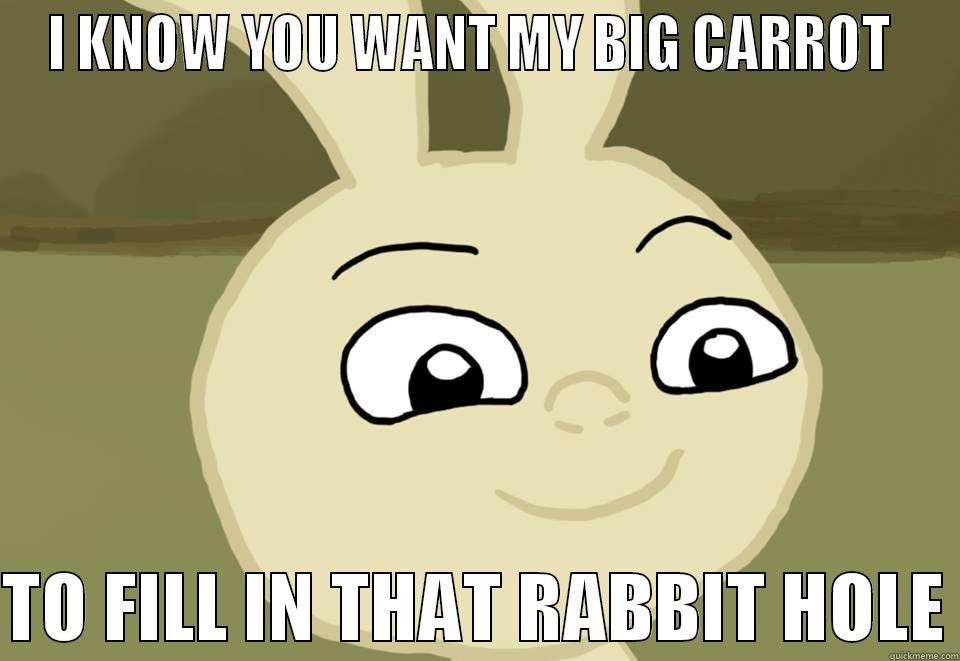 PERVY BUNNY - I KNOW YOU WANT MY BIG CARROT   TO FILL IN THAT RABBIT HOLE Misc