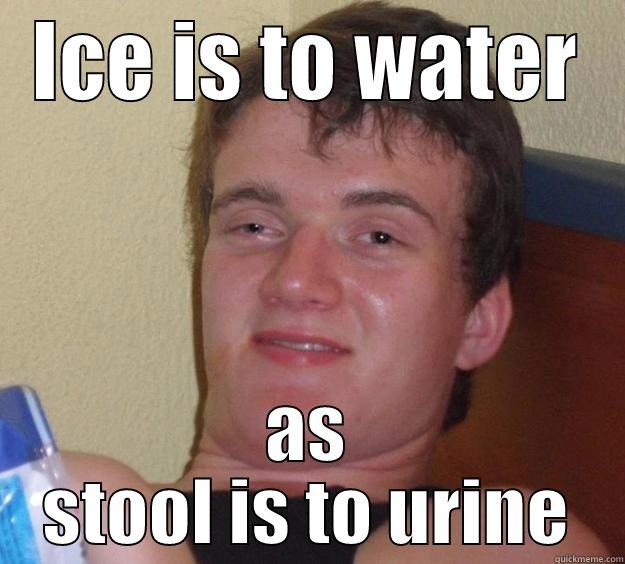 ICE IS TO WATER AS STOOL IS TO URINE 10 Guy