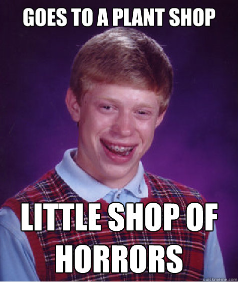 goes to a plant shop little shop of horrors - goes to a plant shop little shop of horrors  Bad Luck Brian