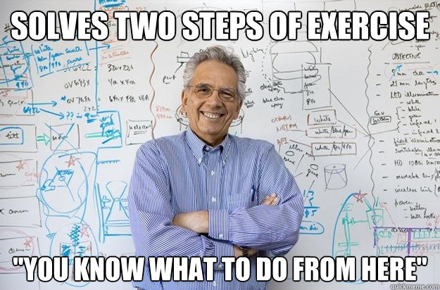 Solves two steps of exercise 