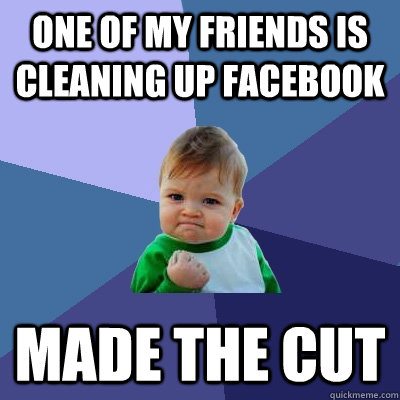One of my friends is cleaning up Facebook made the cut  Success Kid