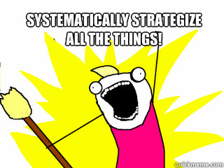 SYSTEMATICALLY STRATEGIZE
ALL THE THINGS!  - SYSTEMATICALLY STRATEGIZE
ALL THE THINGS!   All The Things