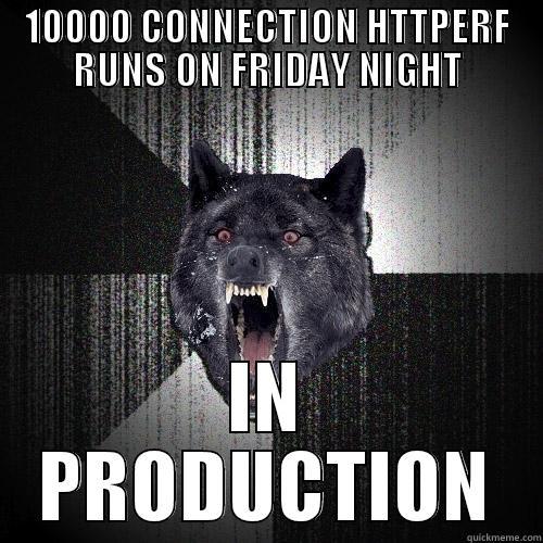10000 CONNECTION HTTPERF RUNS ON FRIDAY NIGHT IN PRODUCTION Insanity Wolf