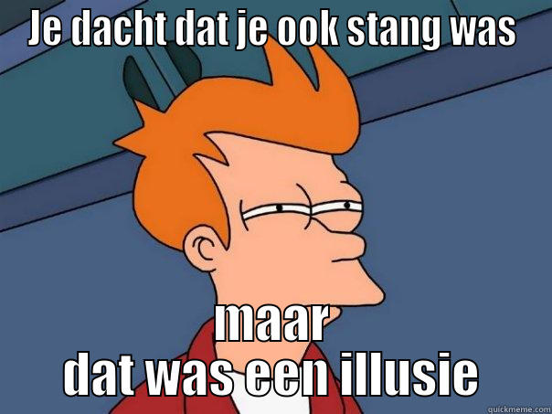 JE DACHT DAT JE OOK STANG WAS MAAR DAT WAS EEN ILLUSIE Futurama Fry