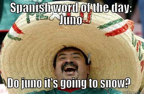 Juno its snowing - SPANISH WORD OF THE DAY: JUNO DO JUNO IT'S GOING TO SNOW?   Merry mexican