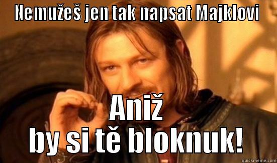 NEMUŽEŠ JEN TAK NAPSAT MAJKLOVI ANIŽ BY SI TĚ BLOKNUK! Boromir