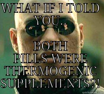 WHAT IF I TOLD YOU.. BOTH PILLS WERE THERMOGENIC SUPPLEMENTS?! Matrix Morpheus