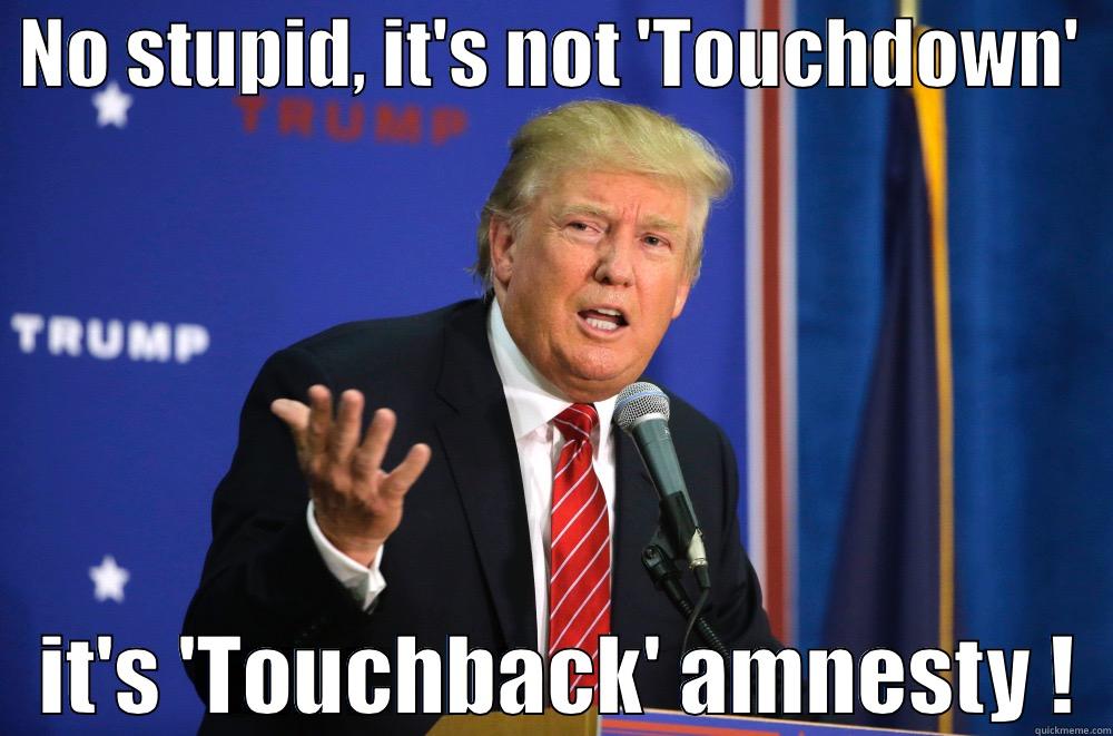  NO STUPID, IT'S NOT 'TOUCHDOWN'      IT'S 'TOUCHBACK' AMNESTY !  Misc