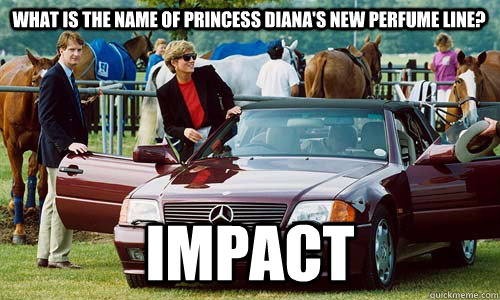 What is the name of princess diana's new perfume line? impact  Princess Diana