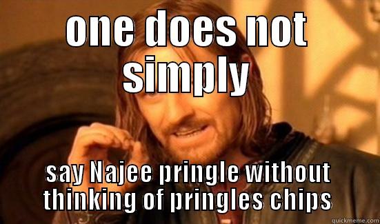 ONE DOES NOT SIMPLY SAY NAJEE PRINGLE WITHOUT THINKING OF PRINGLES CHIPS Boromir