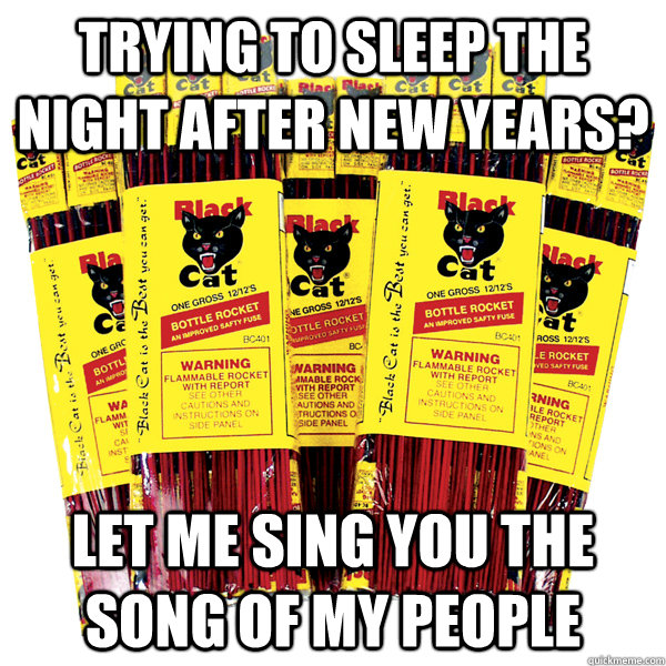 Trying to sleep the night after new years? Let me sing you the song of my people - Trying to sleep the night after new years? Let me sing you the song of my people  Misc