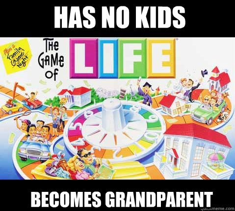 Has no kids Becomes grandparent  