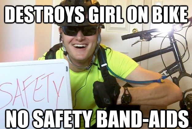 Destroys Girl On Bike No Safety Band-aids  