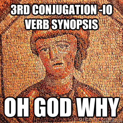 3rd conjugation -io verb synopsis oh god why - 3rd conjugation -io verb synopsis oh god why  LATIN PROBLEMS