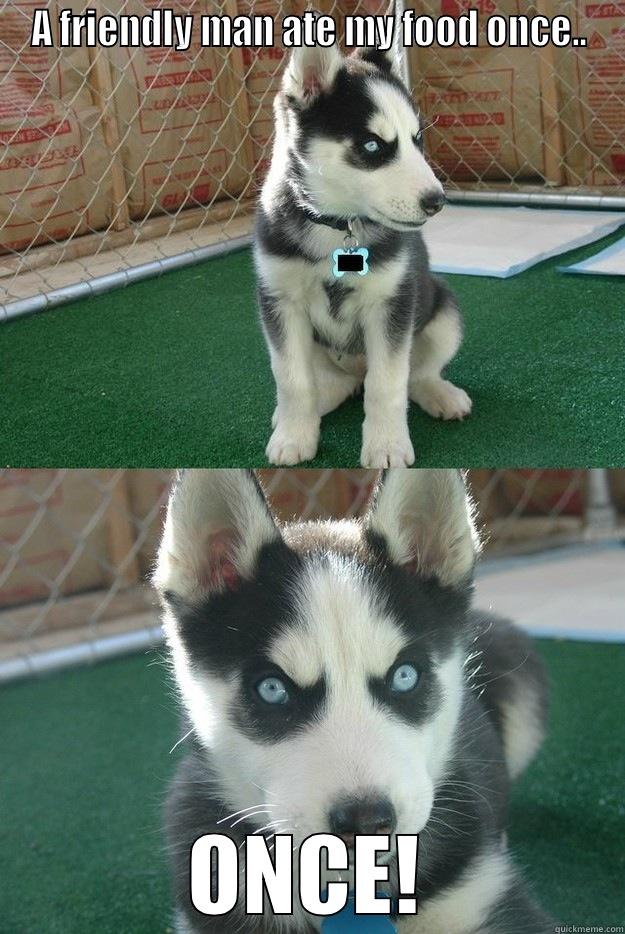 A FRIENDLY MAN ATE MY FOOD ONCE.. ONCE! Insanity puppy