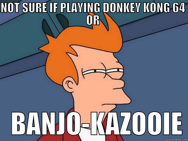 NOT SURE IF PLAYING DONKEY KONG 64 OR    BANJO-KAZOOIE Futurama Fry