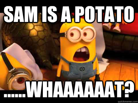 Sam is a potato ......Whaaaaaat?  minion