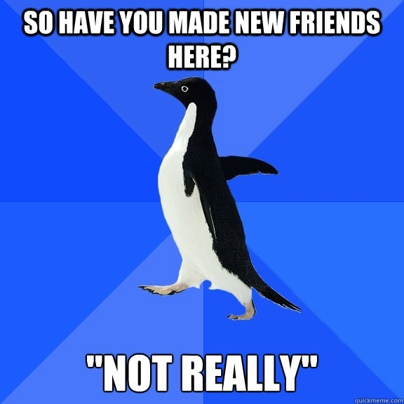 So have you made new friends here? 