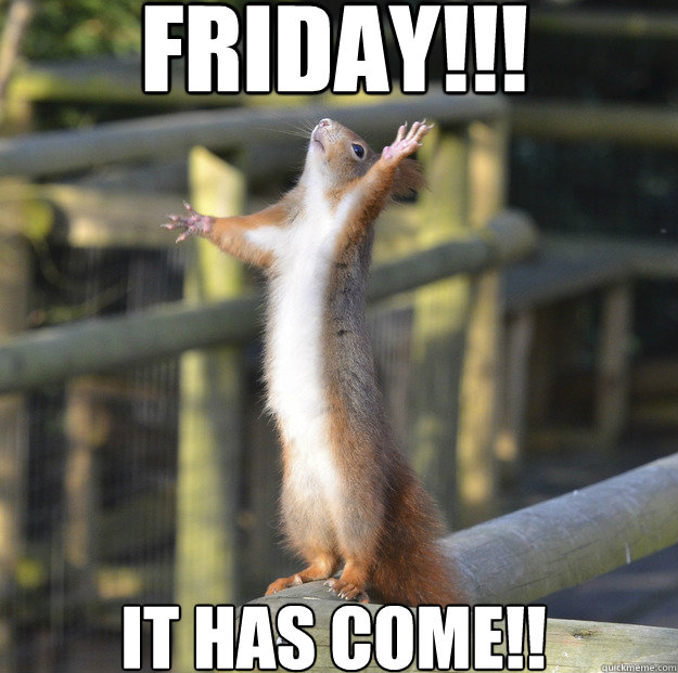 FRIDAY!!! IT HAS COME!!  friday