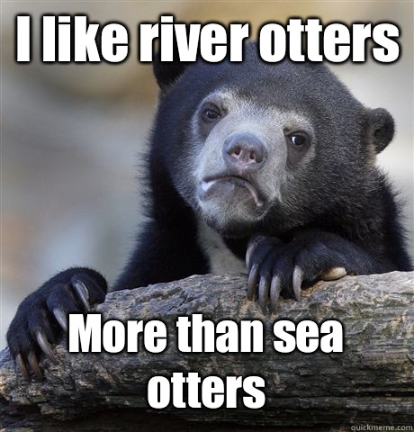 I like river otters More than sea otters - I like river otters More than sea otters  Confession Bear