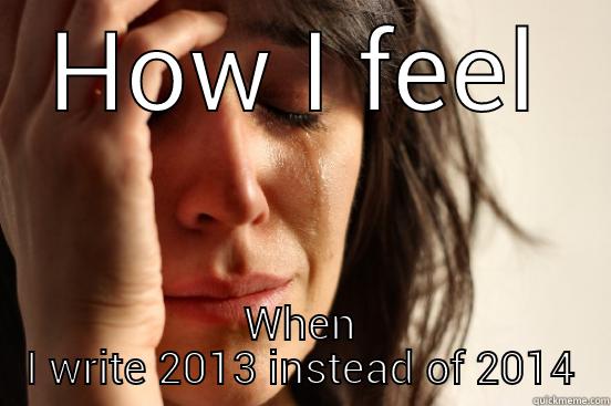 HOW I FEEL WHEN I WRITE 2013 INSTEAD OF 2014 First World Problems