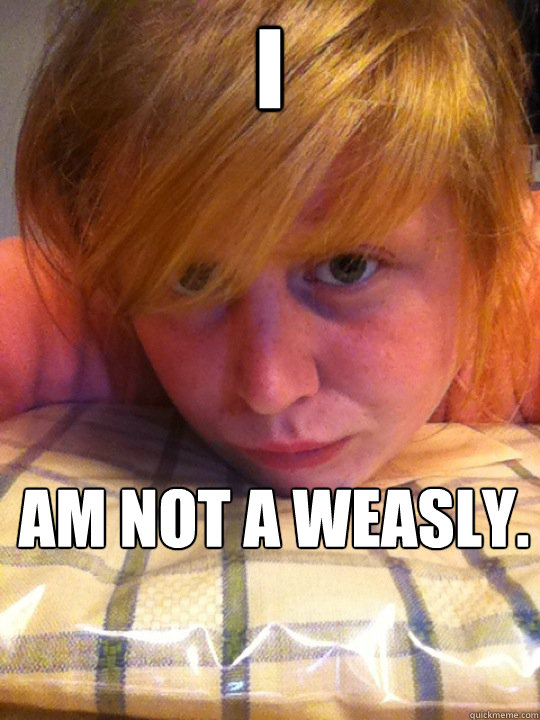 I Am NOT a Weasly.  Mad Ginger Kid