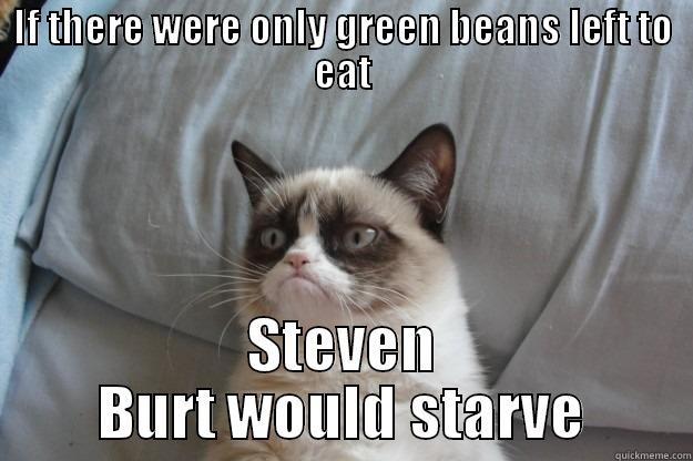 steven and green beans - IF THERE WERE ONLY GREEN BEANS LEFT TO EAT STEVEN BURT WOULD STARVE Grumpy Cat