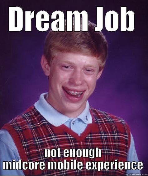 DREAM JOB NOT ENOUGH MIDCORE MOBILE EXPERIENCE Bad Luck Brian