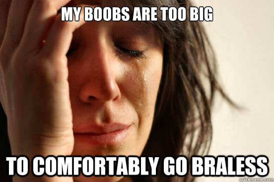 My boobs are too big to comfortably go braless  First World Problems