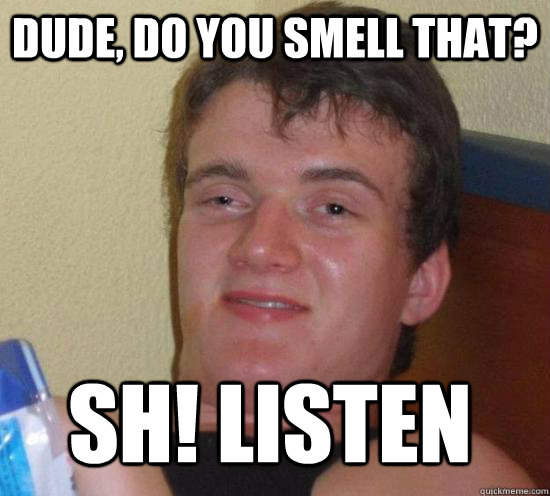 Dude, do you smell that? Sh! Listen - Dude, do you smell that? Sh! Listen  Misc