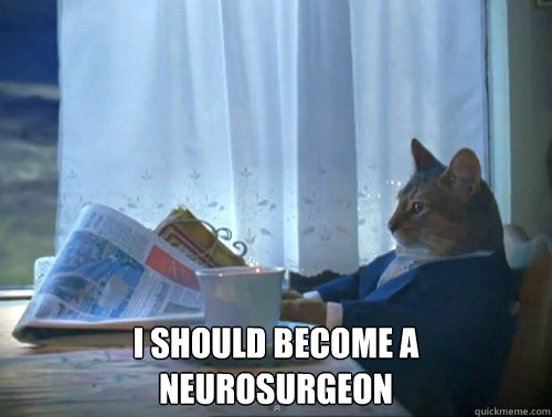  i should become a neurosurgeon  The One Percent Cat