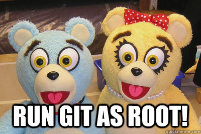  Run git as root!  Bad Idea Bears