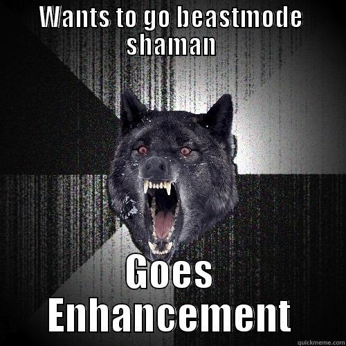 WANTS TO GO BEASTMODE SHAMAN GOES ENHANCEMENT Insanity Wolf