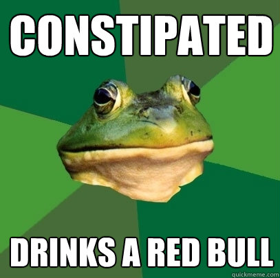 Constipated Drinks a Red Bull  Foul Bachelor Frog