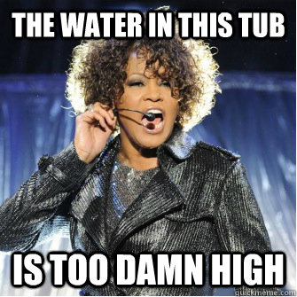 the water in this tub is too damn high  