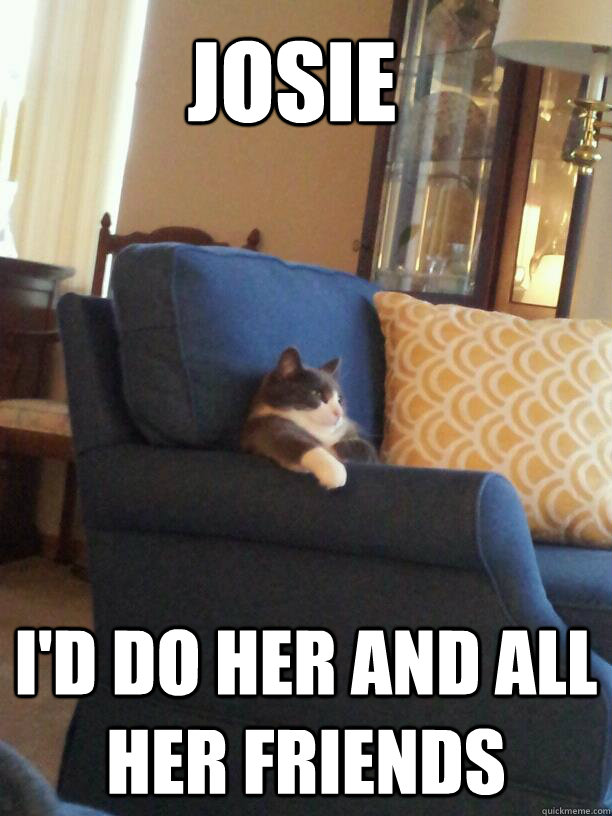 Josie I'd do her and all her friends  Apathetic TV Cat