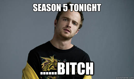 Season 5 tonight ......bitch  Jesse Pinkman Loves the word Bitch