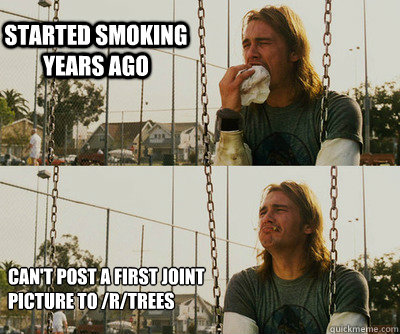 started smoking years ago can't post a first joint picture to /r/trees  First World Stoner Problems