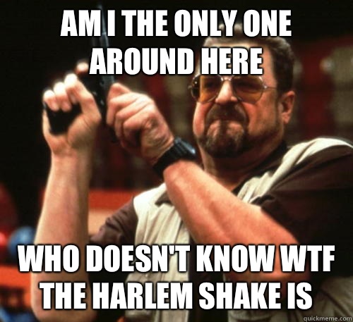 Am i the only one around here Who doesn't know wtf the Harlem shake is  Am I The Only One Around Here
