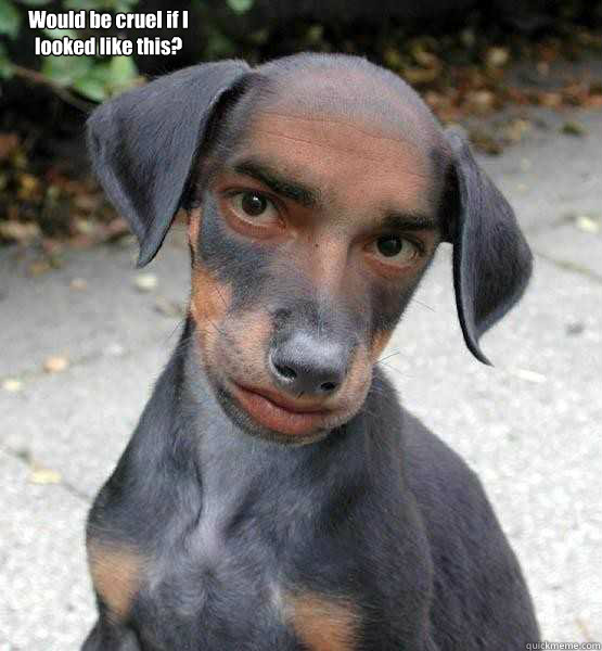 Would be cruel if I looked like this?   DogMan